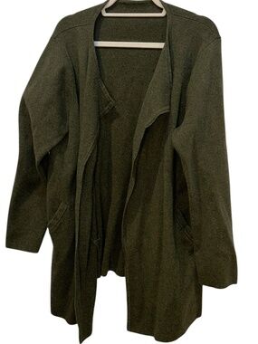 J. Crew olive green open cardigan sweater XL